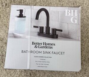 Better Homes & Gardens Holbrook Bathroom Faucet-Matte Black Finish